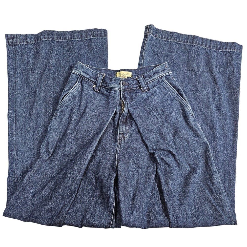 Madewell Extra-Wide Leg Jeans Womens 27 Dark Wash High Rise 100% Cotton CKP47507